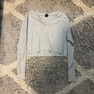 Wild Fable Light Gray Crop Top